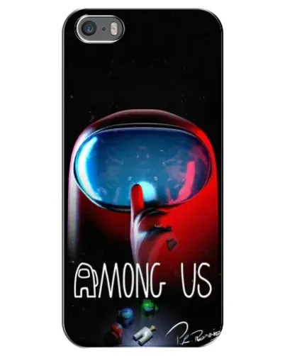 Чехол для iPhone 5 / 5s / SE с картинкой «Красный импостер — макро»