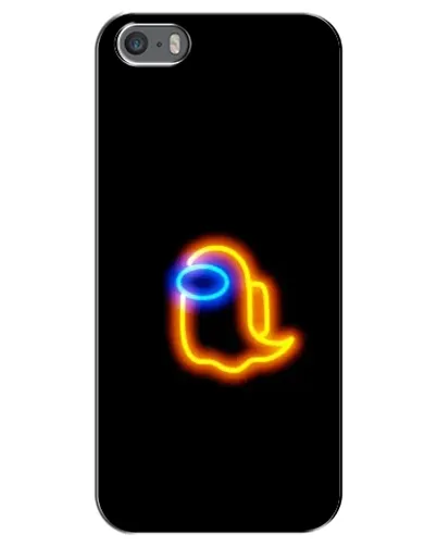 Чехол для iPhone 5 / 5s / SE с картинкой «Among Us неоновое сияние»