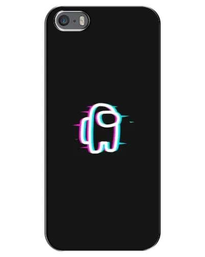 Чехол для iPhone 5 / 5s / SE с картинкой «Among Us неон»
