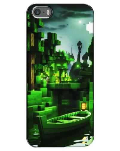 Чехол для iPhone 5 / 5s / SE с картинкой «Minecraft лесной пейзаж»