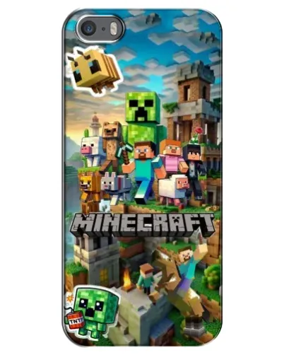 Чехол для iPhone 5 / 5s / SE с картинкой «Замок Minecraft»