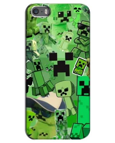 Чехол для iPhone 5 / 5s / SE с картинкой «Криперы Minecraft»