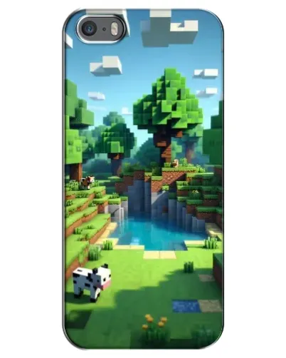 Чехол для iPhone 5 / 5s / SE с картинкой «Minecraft летний день»