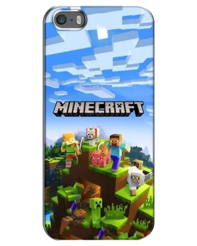 Чехол для iPhone 5 / 5s / SE с картинкой «Minecraft классический мир»