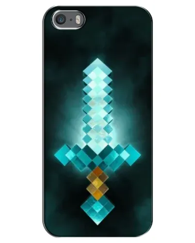 Чехол для iPhone 5 / 5s / SE с картинкой «Алмазный меч неон»