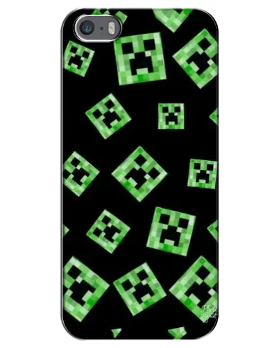Чехол для iPhone 5 / 5s / SE с картинкой «Паттерн с криперами»
