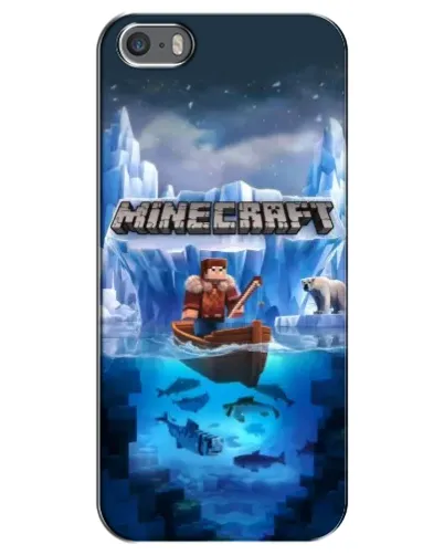 Чехол для iPhone 5 / 5s / SE с картинкой «Minecraft ледяной мир»