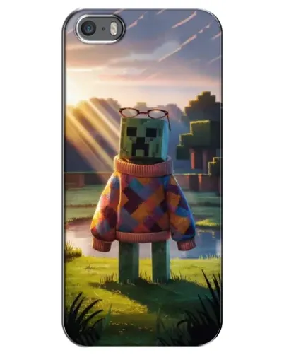 Чехол для iPhone 5 / 5s / SE с картинкой «Крипер в свитере»