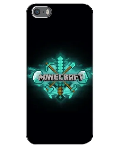 Чехол для iPhone 5 / 5s / SE с картинкой «Minecraft Diamond лого»