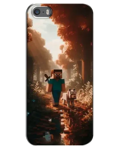 Чехол для iPhone 5 / 5s / SE с картинкой «Стив в лесу»