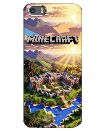 Чехол для iPhone 5 / 5s / SE с картинкой «Minecraft панорама»