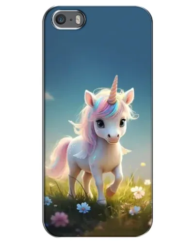 Чехол для iPhone 5 / 5s / SE с картинкой «Единорог на поляне»