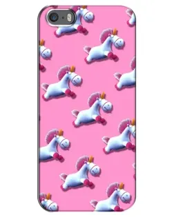 Чехол для iPhone 5 / 5s / SE с картинкой «Единороги на розовом»