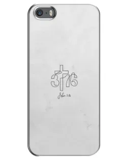 Чехол для iPhone 5 / 5s / SE с картинкой «Иоанна 3:16 Крест» Чехол для iPhone 5 / 5s / SE с картинкой «Иоанна 3:16 Крест»