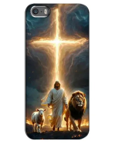 Чехол для iPhone 5 / 5s / SE с картинкой «Лев Иуды и Свет»