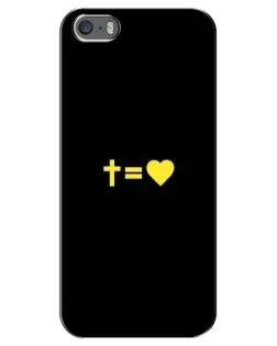 Чехол для iPhone 5 / 5s / SE с картинкой «Сердце и Крест»