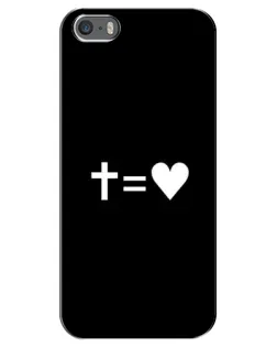 Чехол для iPhone 5 / 5s / SE с картинкой «Крест и Сердце»