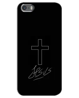 Чехол для iPhone 5 / 5s / SE с картинкой «Графический крест Jesus»