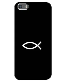 Чехол для iPhone 5 / 5s / SE с картинкой «Символ рыбы Jesus»