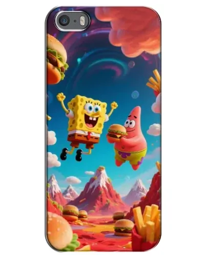 Чехол для iPhone 5 / 5s / SE с картинкой «Космический фастфуд»