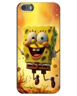 Чехол для iPhone 5 / 5s / SE с картинкой «Губка Боб прыгает»