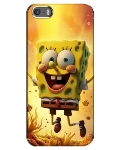 Чехол для iPhone 5 / 5s / SE с картинкой «Губка Боб прыгает»
