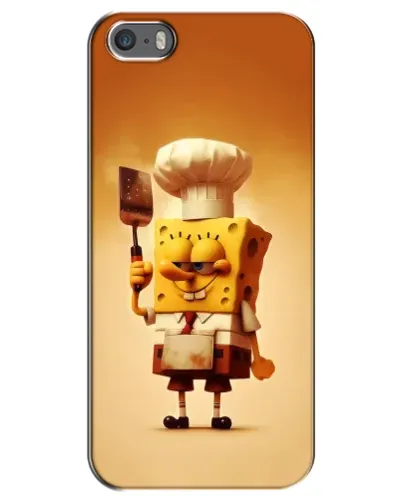 Чехол для iPhone 5 / 5s / SE с картинкой «Губка Боб повар»