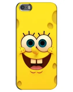 Чехол для iPhone 5 / 5s / SE с картинкой «Губка Боб улыбка»