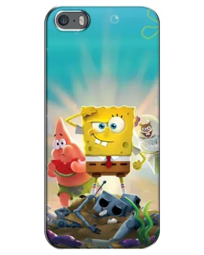 Чехол для iPhone 5 / 5s / SE с картинкой «Спанч Боб победитель»