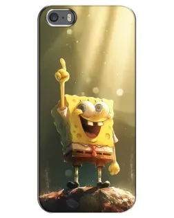 Чехол для iPhone 5 / 5s / SE с картинкой «Сияющий Спанч Боб»