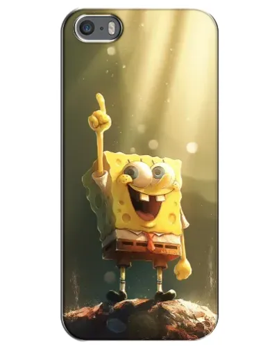 Чехол для iPhone 5 / 5s / SE с картинкой «Сияющий Спанч Боб»