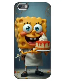 Чехол для iPhone 5 / 5s / SE с картинкой «Повар Спанч Боб»