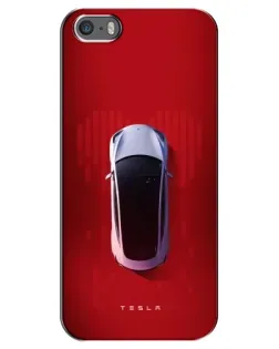 Чехол для iPhone 5 / 5s / SE с картинкой «Tesla Top View»