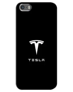 Чехол для iPhone 5 / 5s / SE с картинкой «Tesla White Logo» Чехол для iPhone 5 / 5s / SE с картинкой «Tesla White Logo»
