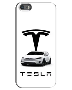Чехол для iPhone 5 / 5s / SE с картинкой «Tesla White Style» Чехол для iPhone 5 / 5s / SE с картинкой «Tesla White Style»