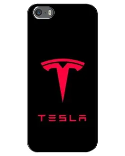 Чехол для iPhone 5 / 5s / SE с картинкой «Tesla Red Logo» Чехол для iPhone 5 / 5s / SE с картинкой «Tesla Red Logo»