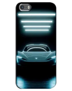 Чехол для iPhone 5 / 5s / SE с картинкой «Tesla в неоне» Чехол для iPhone 5 / 5s / SE с картинкой «Tesla в неоне»