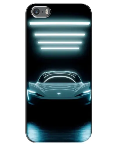 Чехол для iPhone 5 / 5s / SE с картинкой «Tesla в неоне» Чехол для iPhone 5 / 5s / SE с картинкой «Tesla в неоне»