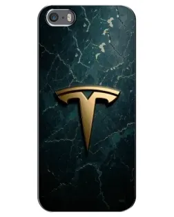 Чехол для iPhone 5 / 5s / SE с картинкой «Мраморная Tesla Gold» Чехол для iPhone 5 / 5s / SE с картинкой «Мраморная Tesla Gold»