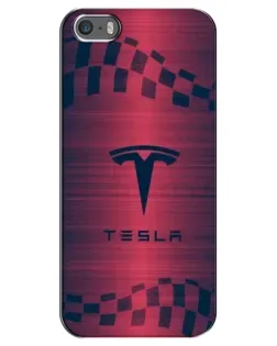 Чехол для iPhone 5 / 5s / SE с картинкой «Тесла красный карбон» Чехол для iPhone 5 / 5s / SE с картинкой «Тесла красный карбон»