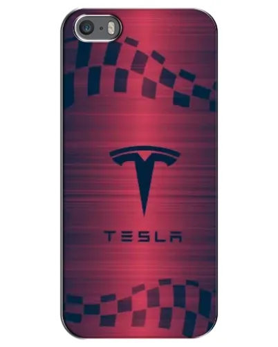 Чехол для iPhone 5 / 5s / SE с картинкой «Тесла красный карбон» Чехол для iPhone 5 / 5s / SE с картинкой «Тесла красный карбон»