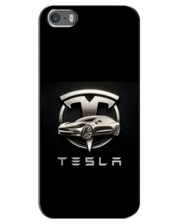 Чехол для iPhone 5 / 5s / SE с картинкой «Tesla — серебристое авто» Чехол для iPhone 5 / 5s / SE с картинкой «Tesla — серебристое авто»