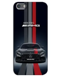 Чехол для iPhone 5 / 5s / SE с картинкой «Mercedes — белый карбон»