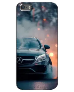 Чехол для iPhone 5 / 5s / SE с картинкой «Mercedes — ночной город»
