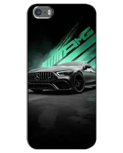 Чехол для iPhone 5 / 5s / SE с картинкой «Темный Mercedes AMG»
