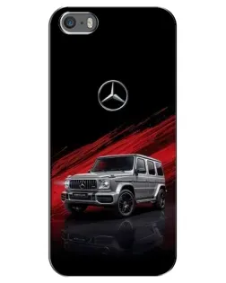 Чехол для iPhone 5 / 5s / SE с картинкой «Mercedes G-Class красный»
