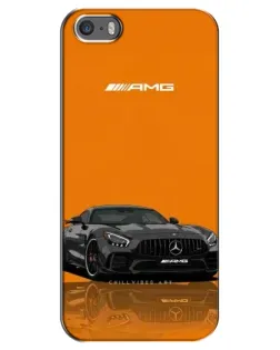 Чехол для iPhone 5 / 5s / SE с картинкой «Оранжевый Mercedes AMG»