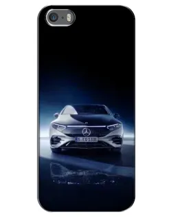 Чехол для iPhone 5 / 5s / SE с картинкой «Ночной Mercedes EQ»