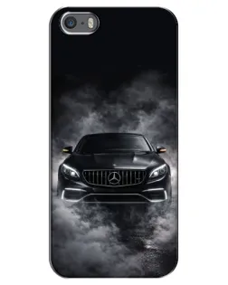 Чехол для iPhone 5 / 5s / SE с картинкой «Mercedes в дыму»
