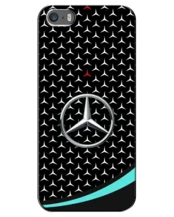 Чехол для iPhone 5 / 5s / SE с картинкой «Mercedes — бирюзовый акцент»